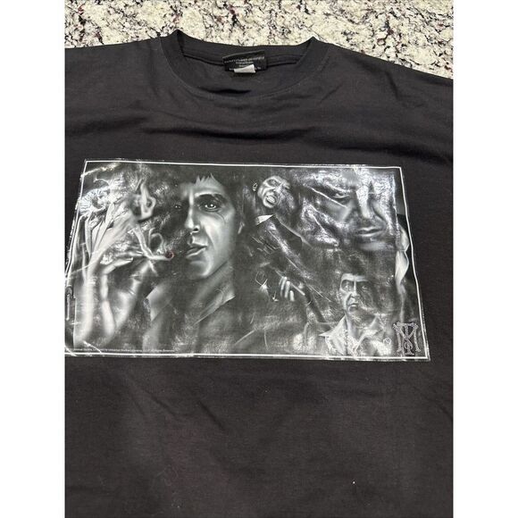 Other - VTG 90s Scarface Clothing Co T Shirt Mens XL Black Tony Montana Gangsta Mob‎